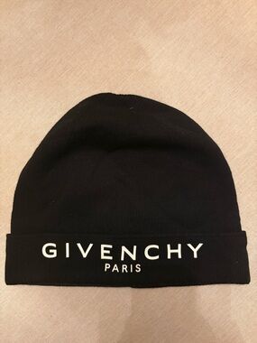 Givenchy Black Beanie with White Logo
